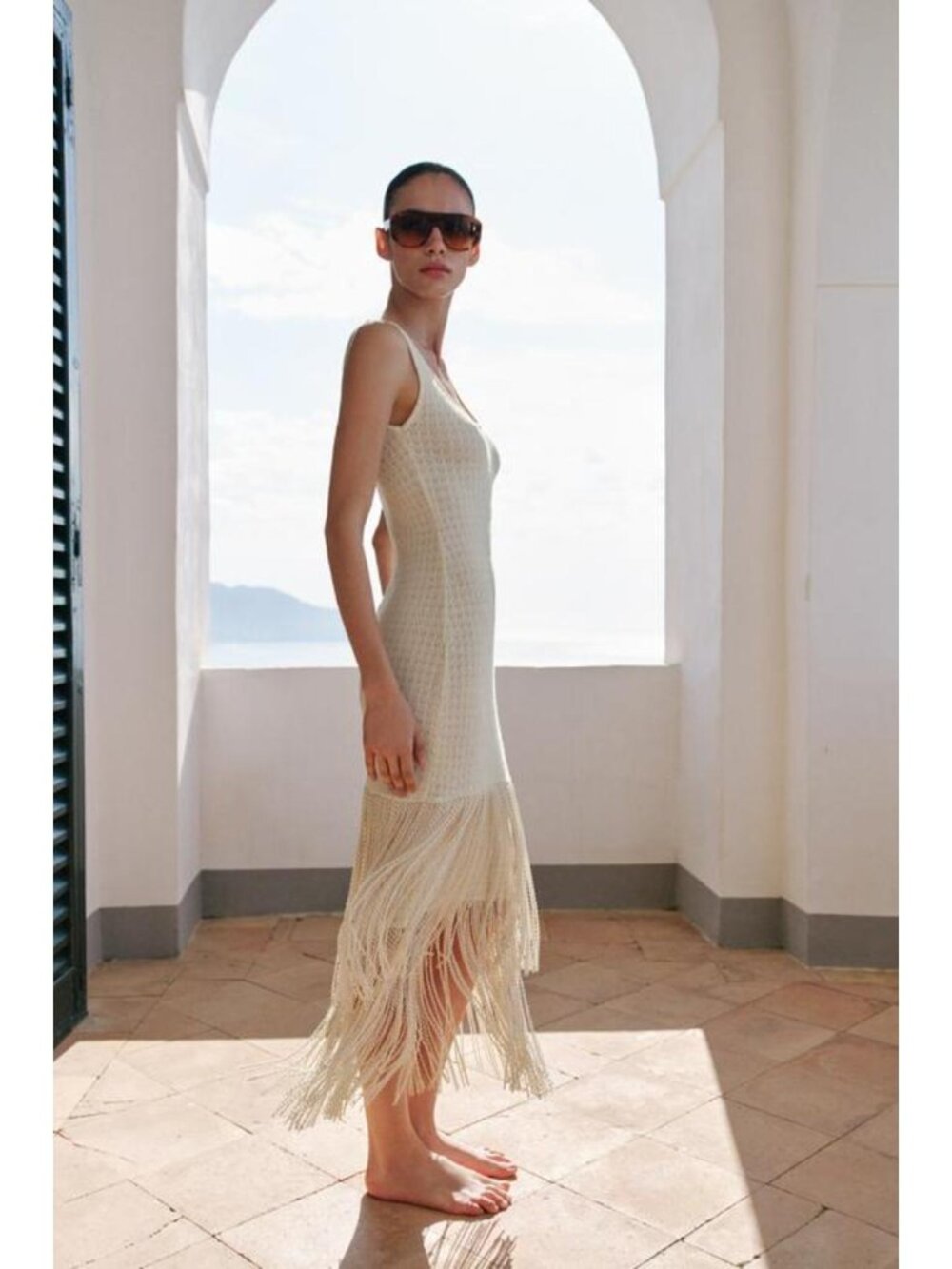 ZARA TEXTURED FRINGED DRESS - Picture 3 of 8